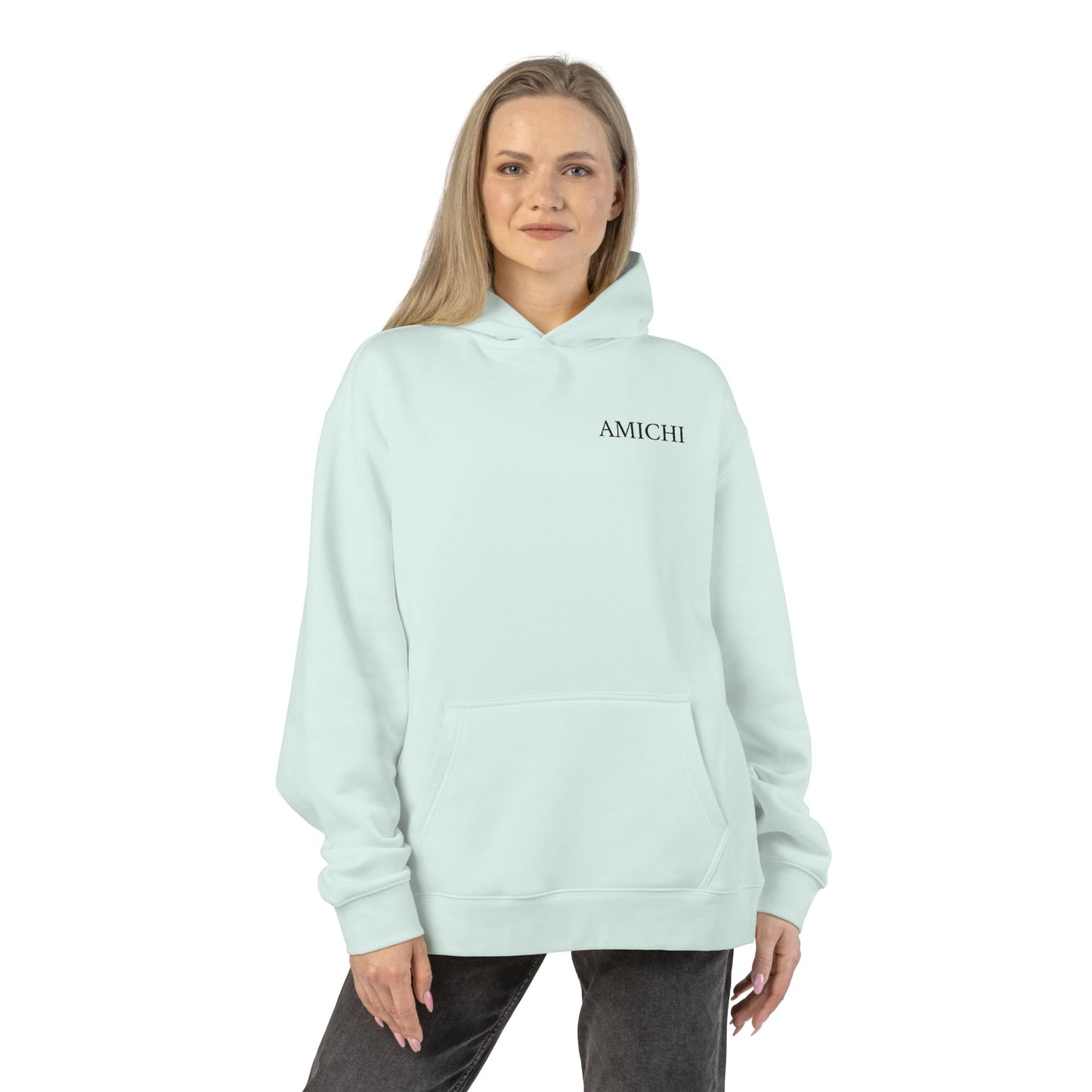 Amichi Women's Relaxed Light Blue Casual Hoodie