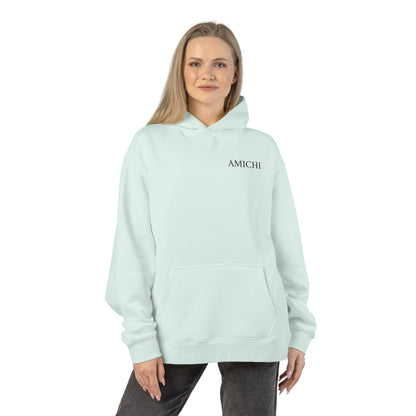 AMICHI Men's Relaxed Light Blue Casual Hoodie