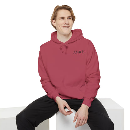AMICHI Men's Relaxed Casual Crimson Hoodie