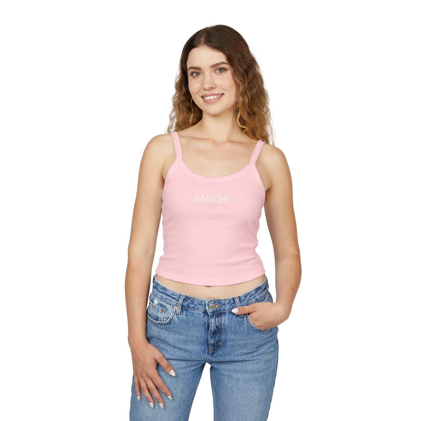 AMICHI Pink Spaghetti Strap Tank Top