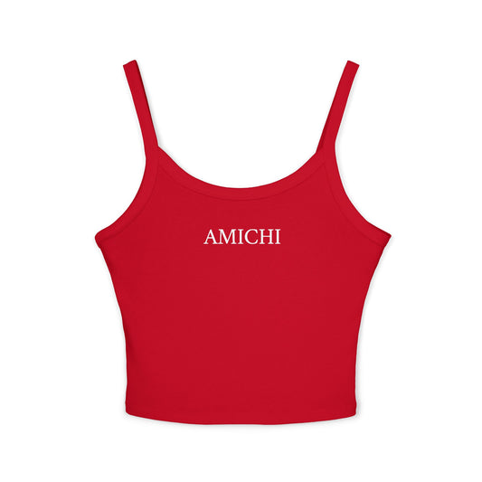 AMICHI Red Spaghetti Strap Tank Top