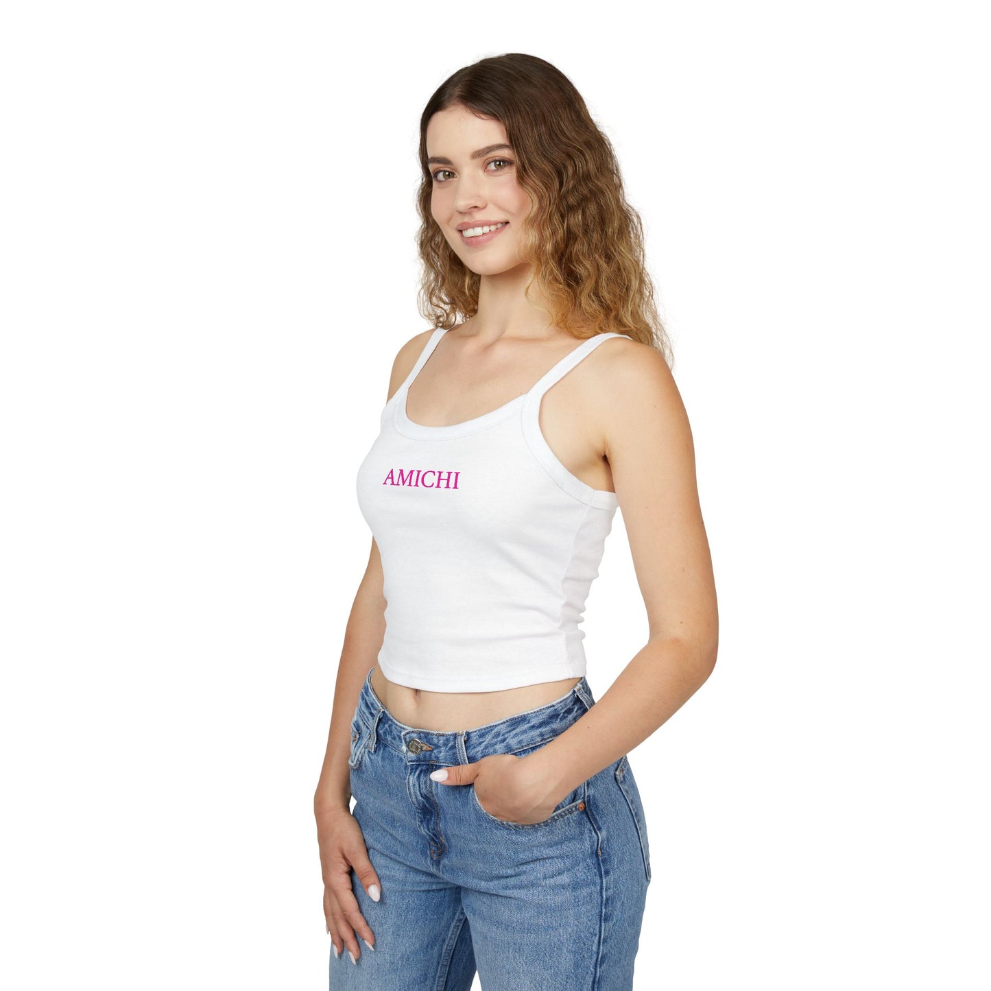 AMICHI White  Spaghetti Strap Tank Top