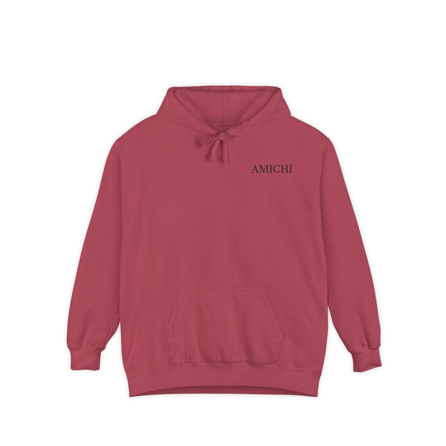AMICHI Men's Relaxed Casual Crimson Hoodie