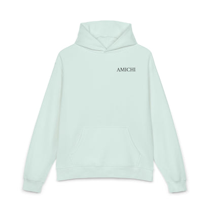 AMICHI Men's Relaxed Light Blue Casual Hoodie